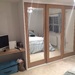 Oak sliding wardrobe and dressing table